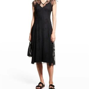 Johnny Was Black Midi Dress